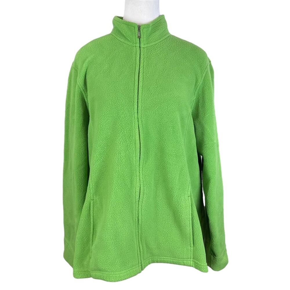Vintage Y2K L.L. Bean Polartec Fleece Full Zip Green Size 1X